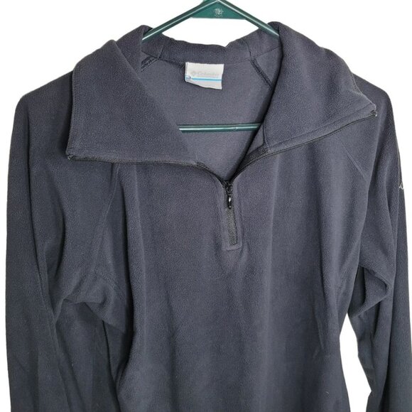 Columbia Fleece Pullover Black Quarter Zip Lightweight Womens XL - Picture 2 of 7